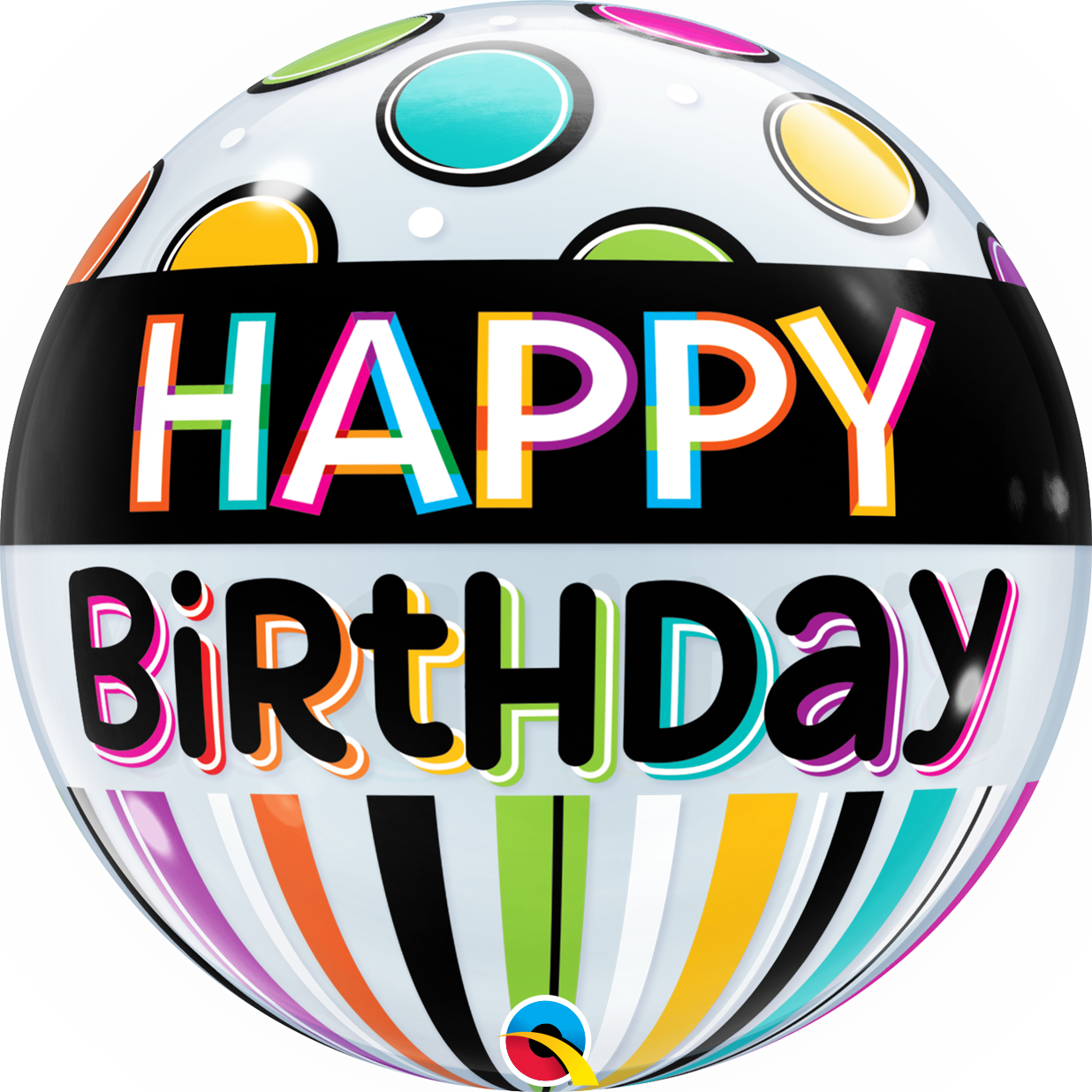 Bubble Μονό Birthday Black Band & Dots