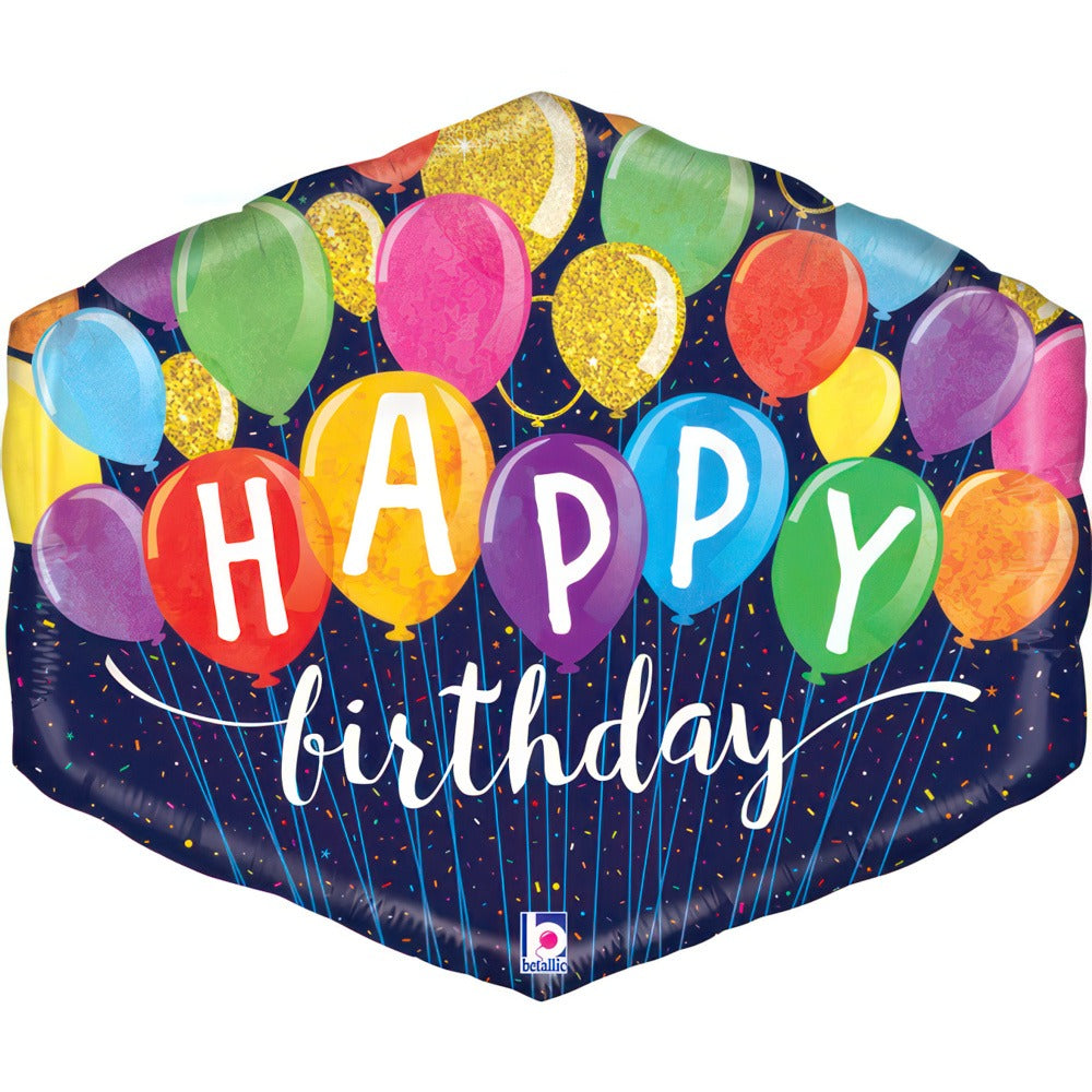 25" Μπαλόνι Γενεθλίων Εξάγωνο Festive