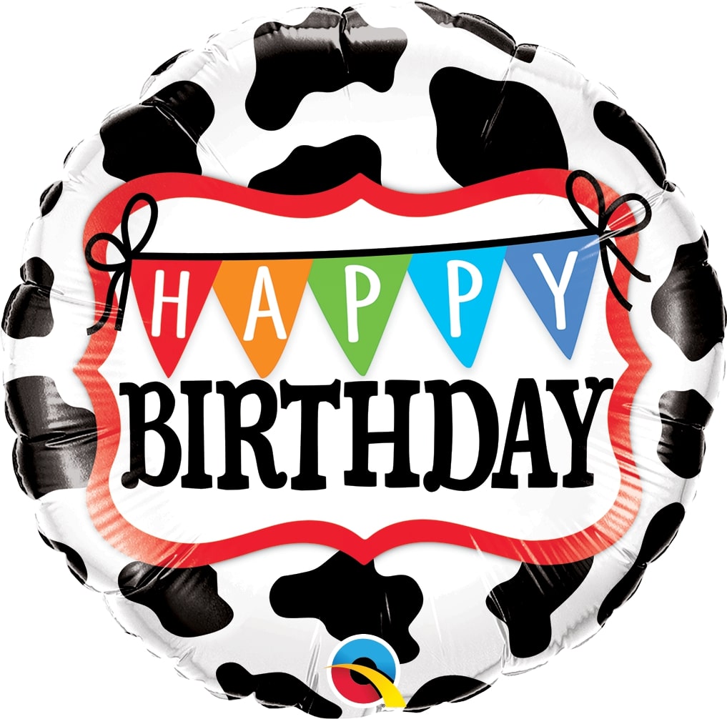 Μπαλόνι Φοιλ 18 Birthday Holstein Cow Pattern / 46 εκ - μοτίβο αγελάδας