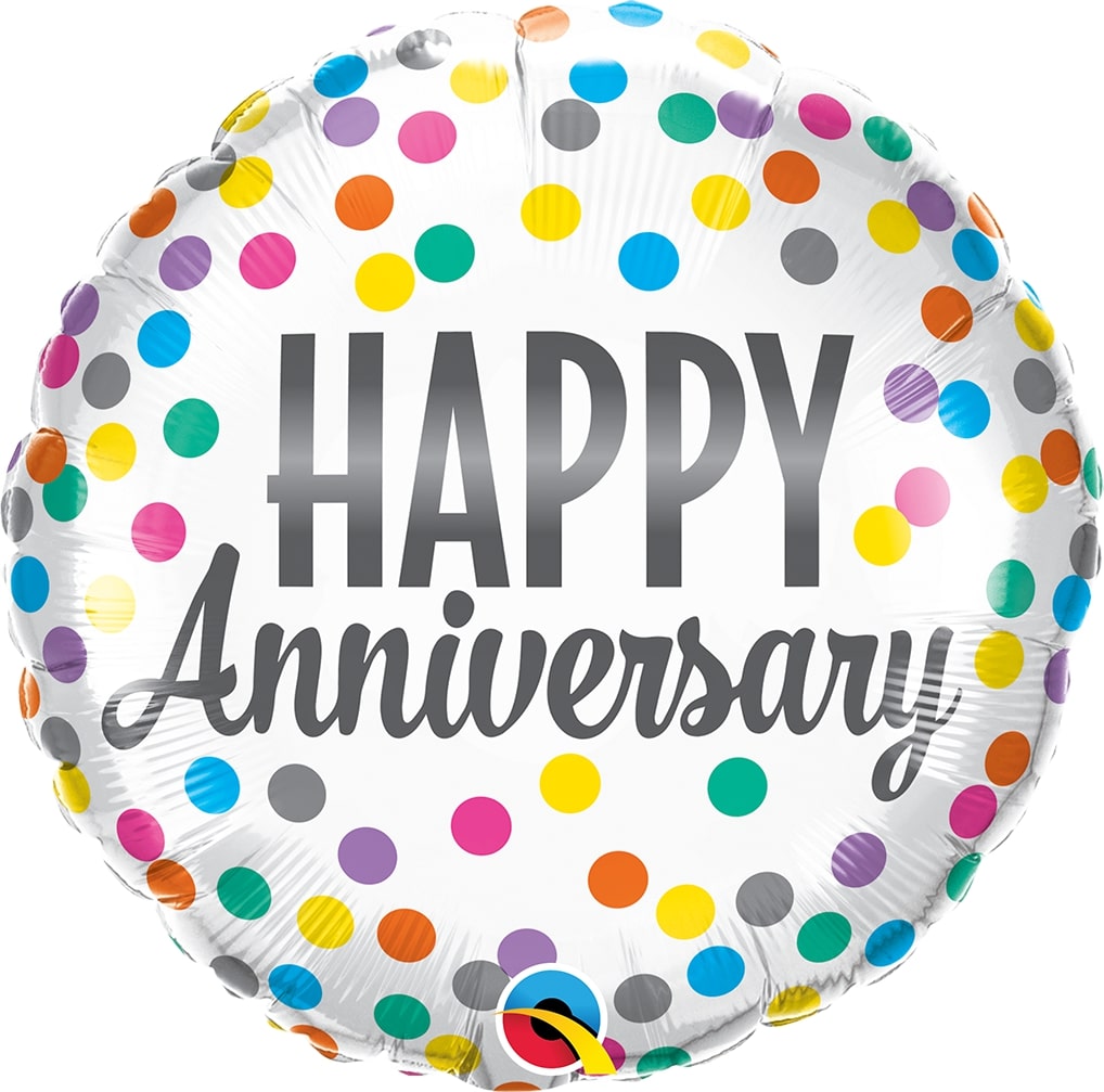Μπαλόνι Φοιλ 18 Happy Anniversary Confetti Dots / 45 εκ