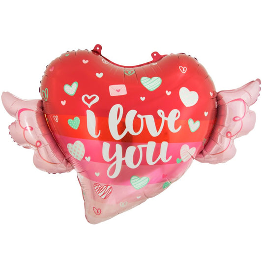 26" Μπαλόνι Καρδιά με φτερά I Love you