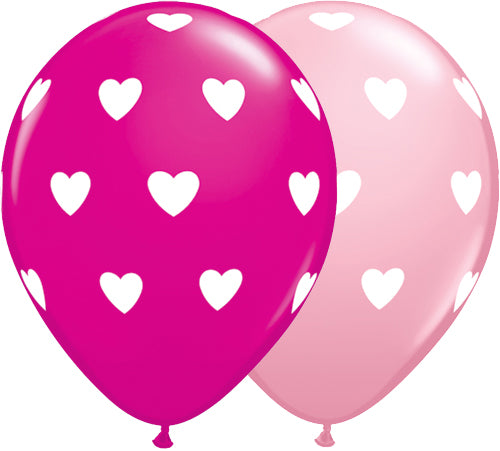 Μπαλόνια Λάτεξ 11 Big Hearts Pink & Wild Berry /25 τεμ