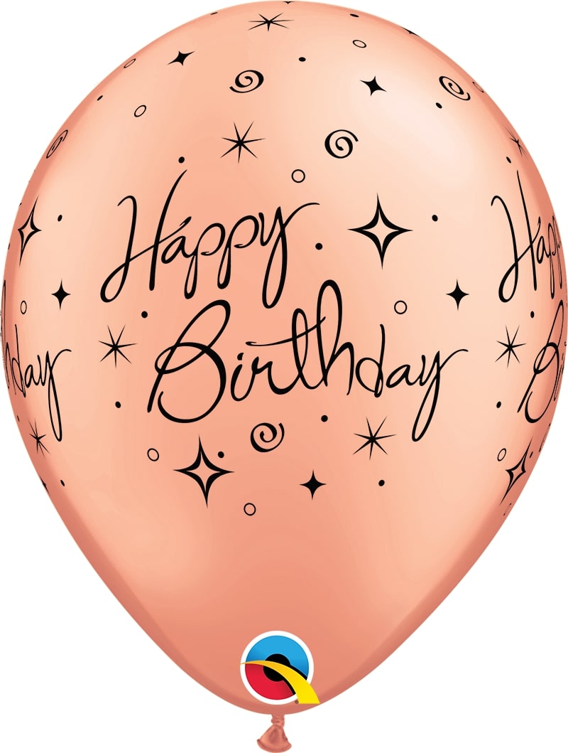Μπαλόνια 11 Birthday Swirls & Sparkle Ροζ Χρυσό /25 τεμ