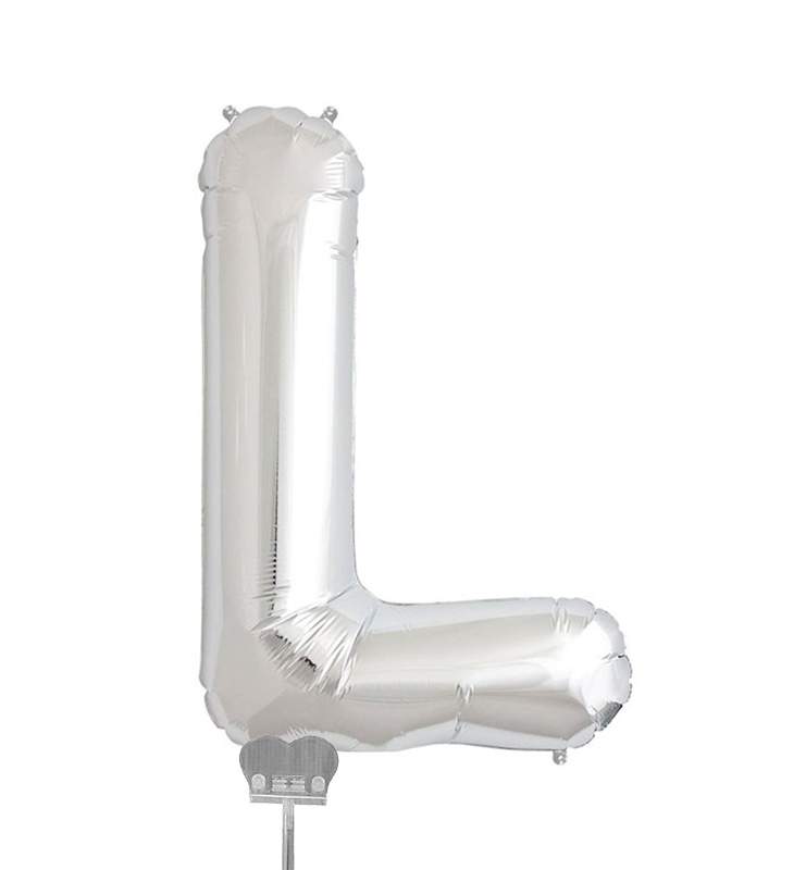 Mini Μπαλόνια Γράμματα Ασημί 35 cm
