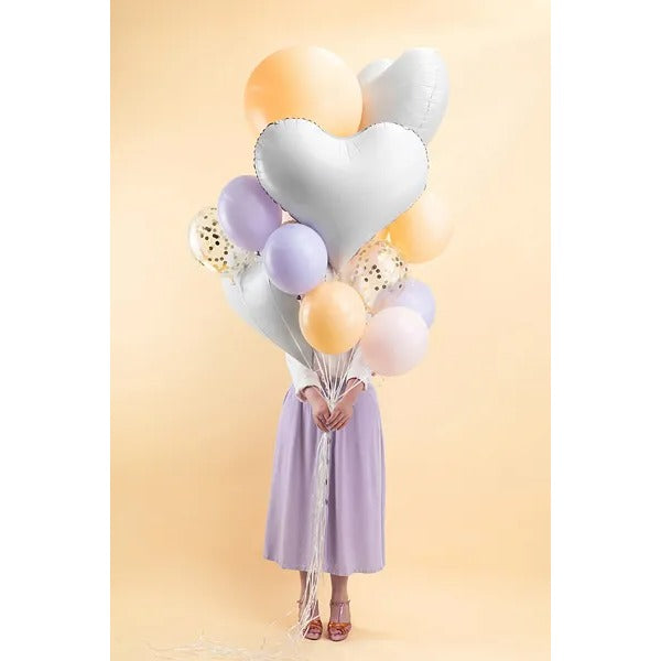 30" Μπαλόνι Άσπρη σατέν Καρδιά funky