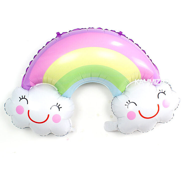 31'' Μπαλόνι Ουράνιο Τόξο με γελαστά συννεφάκια