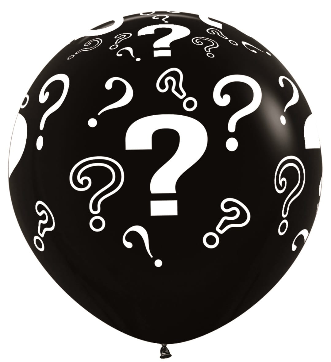 Μπαλόνια Λατεξ με Ερωτηματικά 36 Μαύρο Question Marks Gender Reveal / 2 τμχ