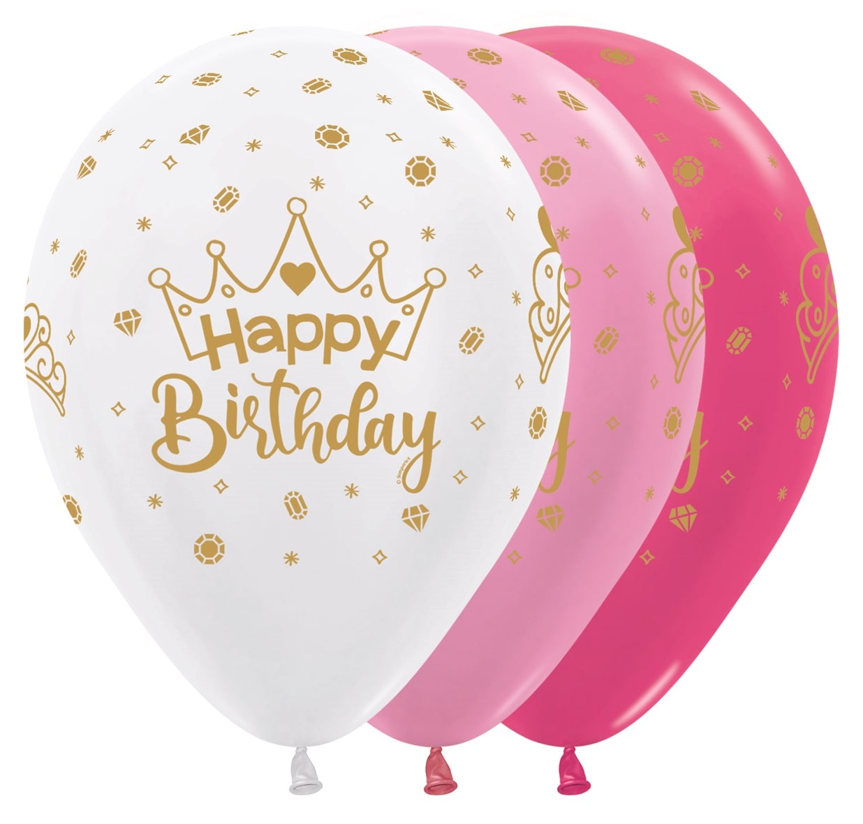 Μπαλόνια Λάτεξ Happy Birthday Crowns / 25 τμχ - Κορώνα