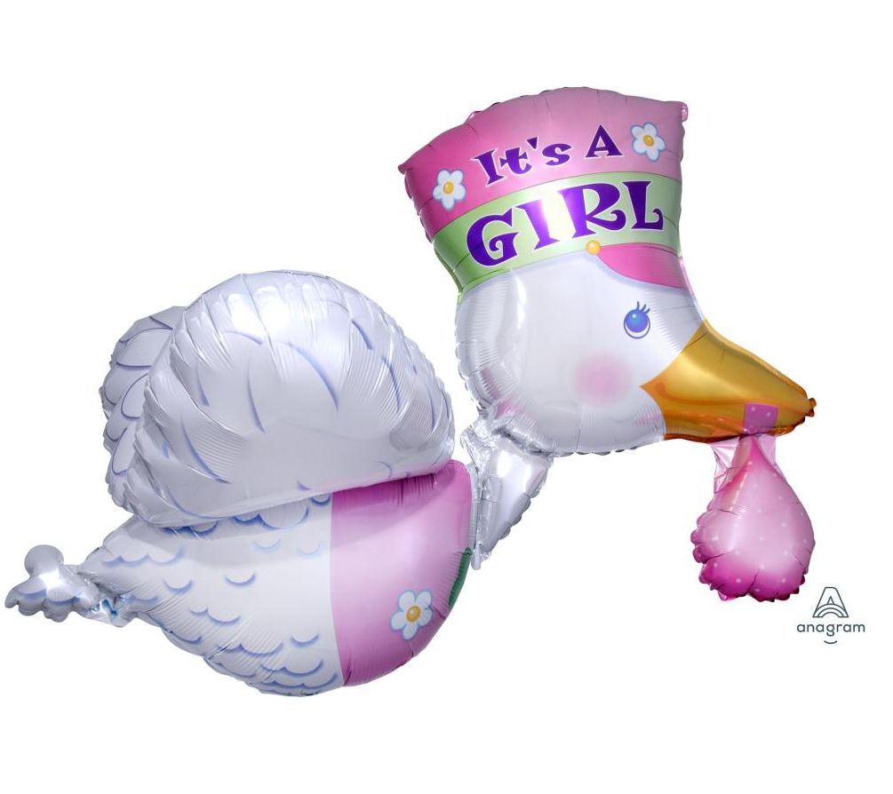 32" Μπαλόνι γέννησης Πελαργός It's a Girl