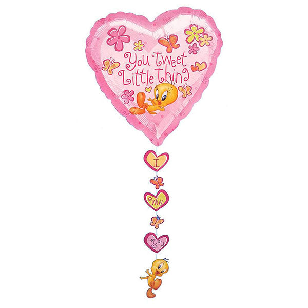 34'' Μπαλόνι Tweety καρδιά με κρεμαστή κορδέλα