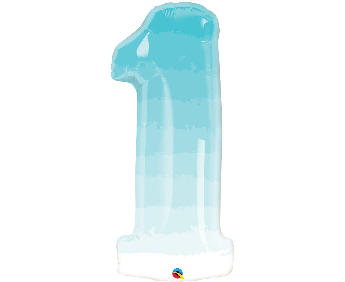 34" Μπαλόνι Αριθμός 1 όμπρε Γαλάζιο