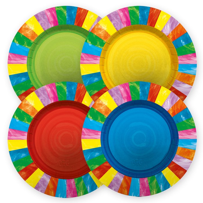 Πιάτα Χάρτινα 30 εκ Arcobaleno Ασορτί / 8 τμχ