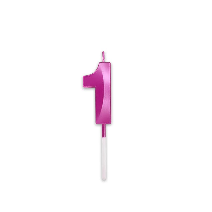Κερί Prestige Fuxia Metal 9 cm Νούμερο 1