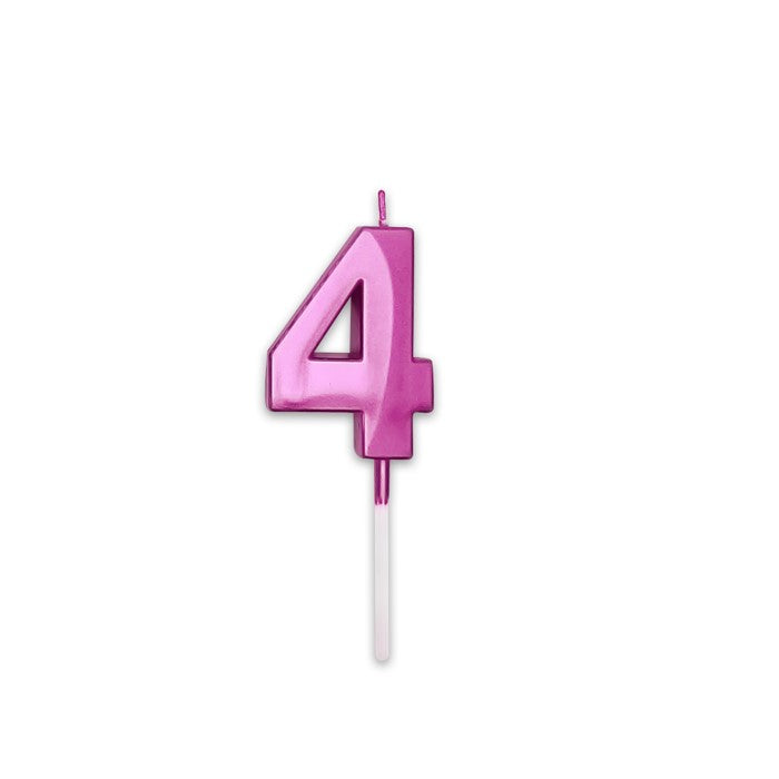 Κερί Prestige Fuxia Metal 9 cm Νούμερο 4
