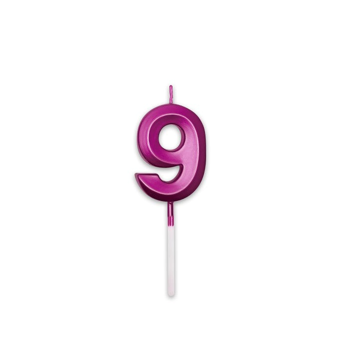 Κερί Prestige Fuxia Metal 9 cm Νούμερο 9