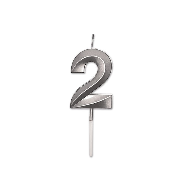 Κερί Prestige Silver Metal 9 cm Νούμερο 2