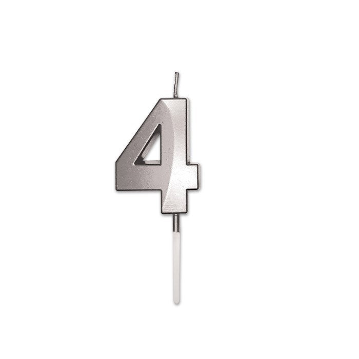 Κερί Prestige Silver Metal 9 cm Νούμερο 4