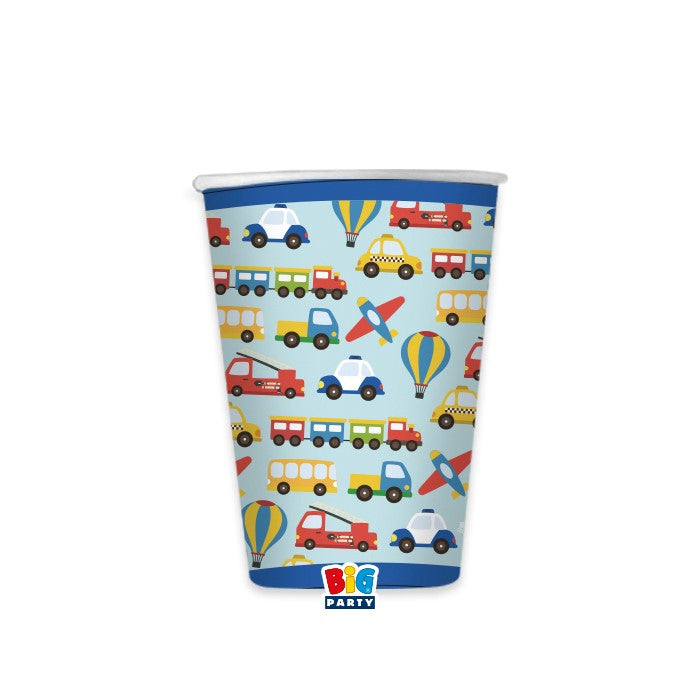 Ποτήρια Χάρτινα Οχήματα - Vehicles / 8 τμχ
