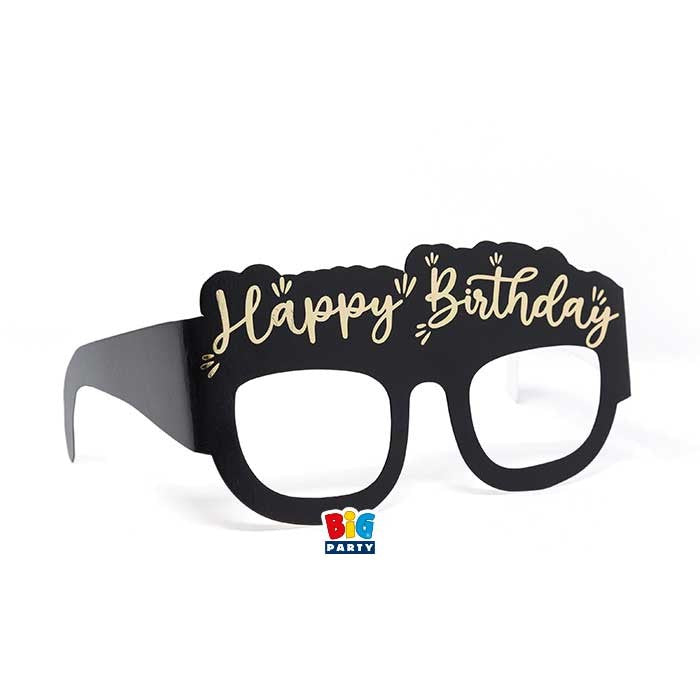 Γυαλιά Χάρτινα Happy Birthday Gold / 6 τεμ