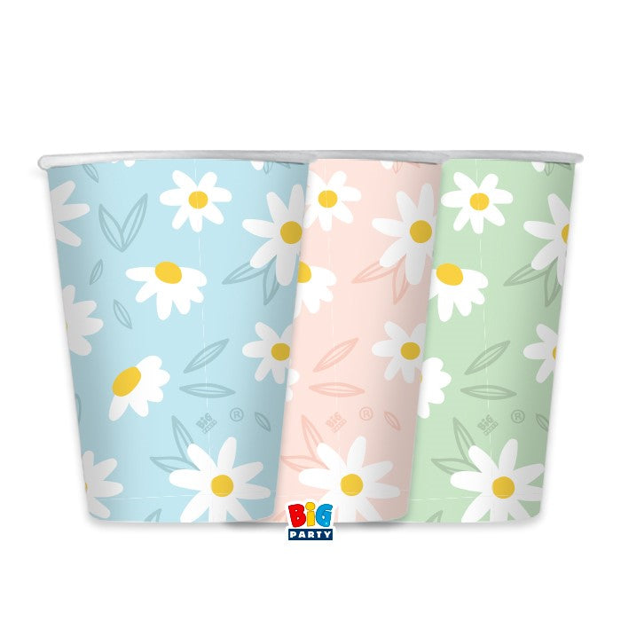 Ποτήρια Χάρτινα Μαργαρίτες - Daisy Ασορτί / 6 τεμ. 250cc