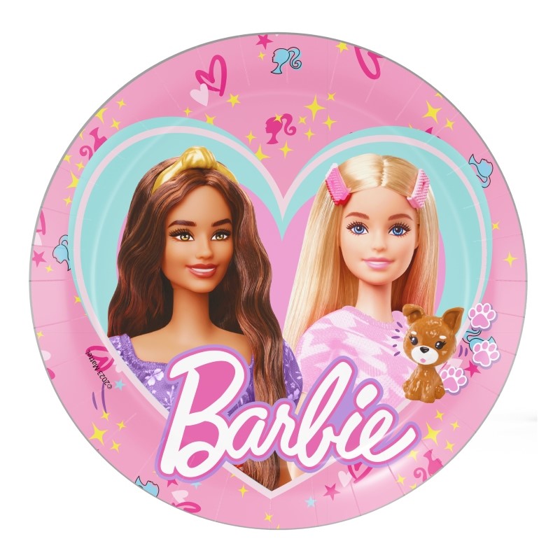 Πιάτα Χάρτινα Γλυκού 18εκ Barbie Sweet Life / 8 τεμ