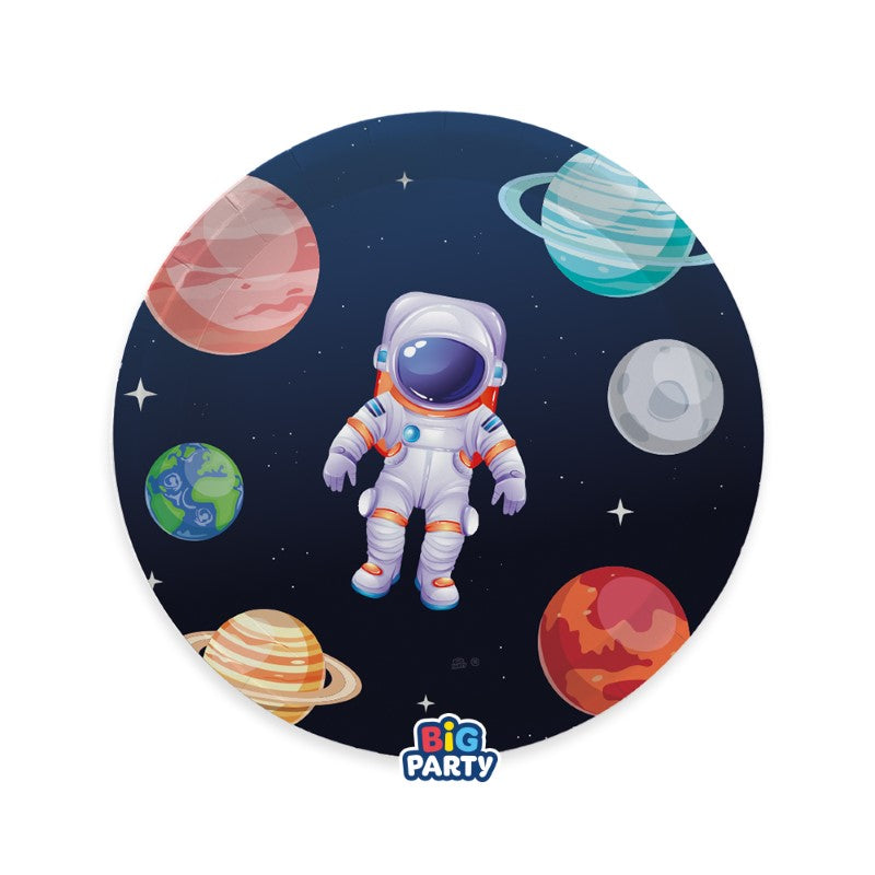 Πιάτα Χάρτινα Φαγητού 22εκ Αστροναύτης - Space / 6 τεμ - Διάστημα - Universe