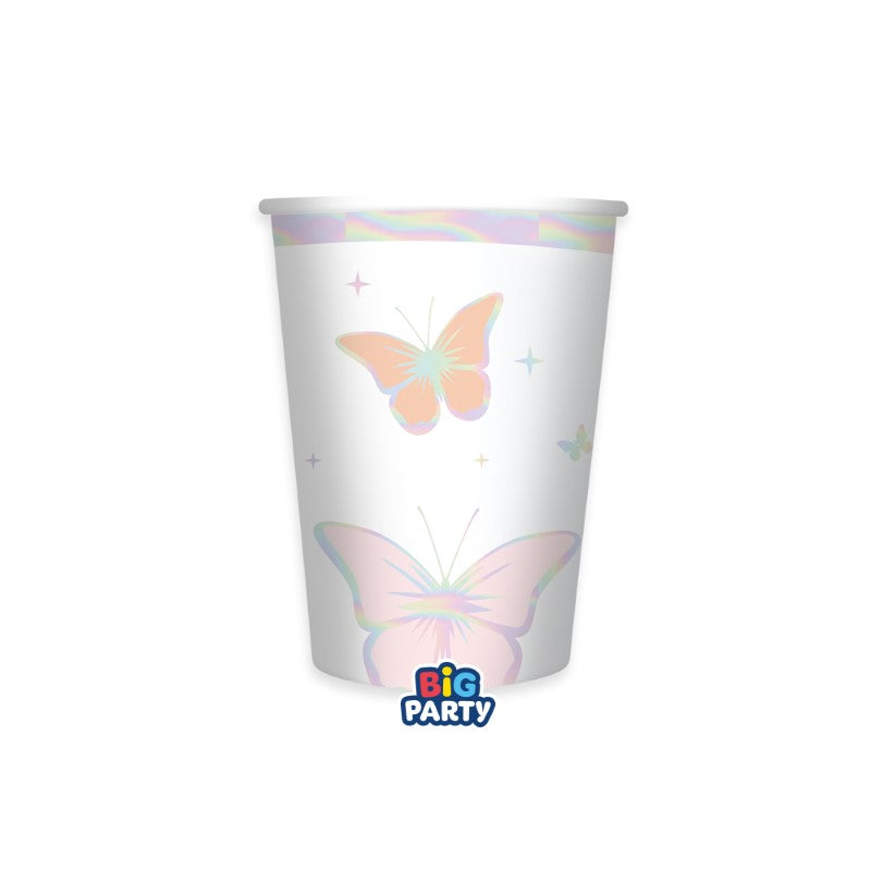 Ποτήρια Χάρτινα 250ml Πεταλούδες - Butterfly 6 τεμ