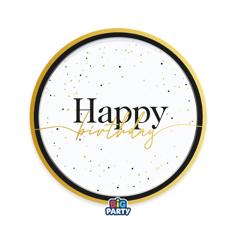 Πιάτα Φαγητού 22εκ Happy Birthday /6 τεμ .
