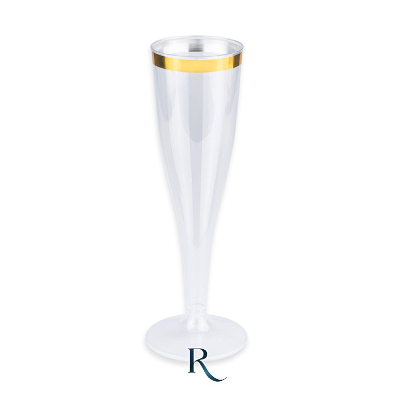 6 Flute Ποτήρια Επαναχρησιμοποιήσιμα / 140 cc Crystal Gold