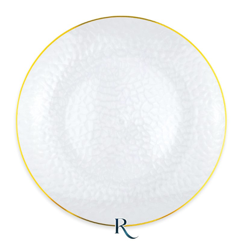 6 Πιάτα Επαναχρησιμοποιήσιμα 25εκ Texture Crystal Gold
