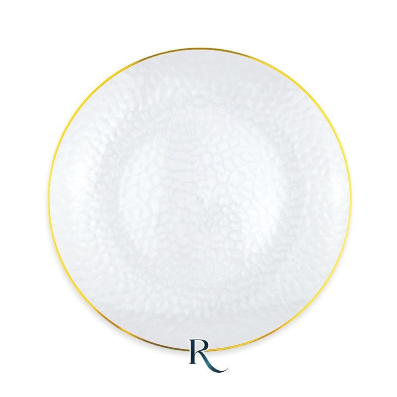 6 Πιάτα Επαναχρησιμοποιήσιμα 23εκ Texture Crystal Gold