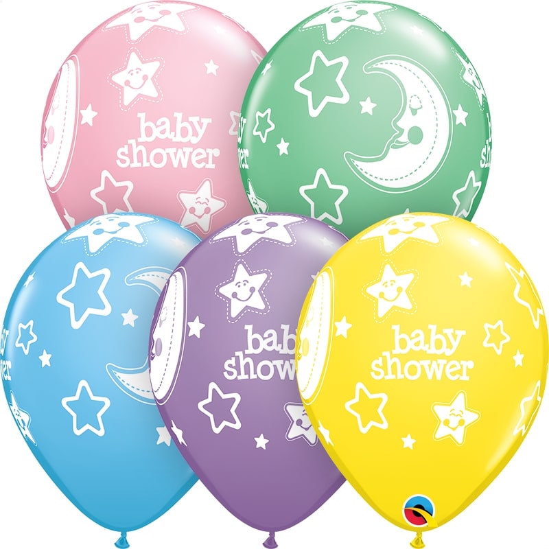 Μπαλόνια Λάτεξ 11 Baby Shower Moon & Stars Ast /25 τεμ