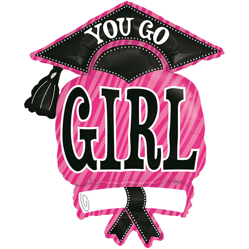 37" Μπαλόνι Αποφοίτησης ροζ 'You go girl'