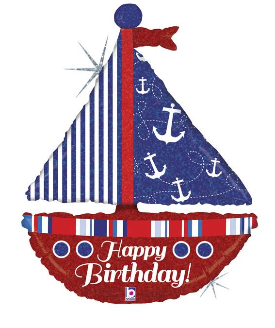 37" Μπαλόνι Kαράβι Happy Birthday