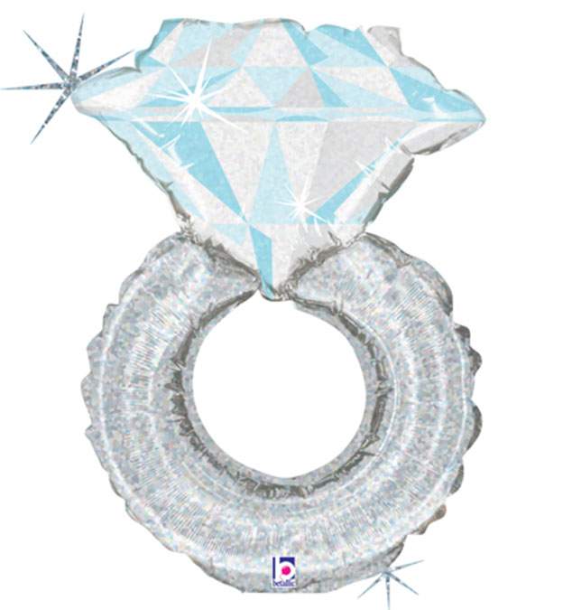 38" Μπαλόνι ασημί Mονόπετρο