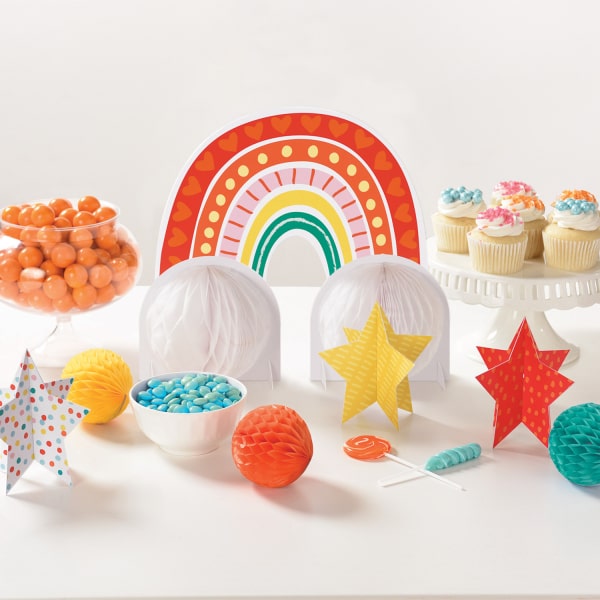 Διακόσμηση Τραπεζιού Kit Retro Rainbow / 7 τεμ - Ουράνιο-τόξο