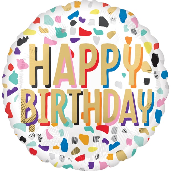 Μπαλόνι Φοιλ 18 Happy Birthday Confetti / 46 εκ