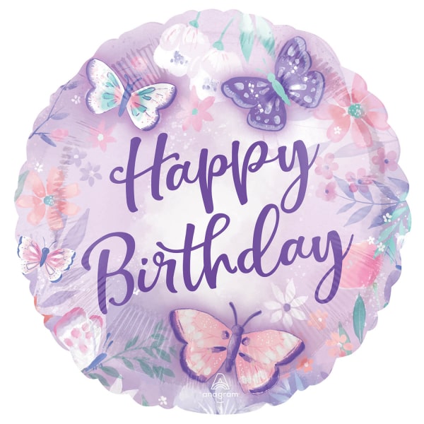 Μπαλόνι Φοιλ 17 Birthday Beautiful Πεταλούδες / 43 εκ