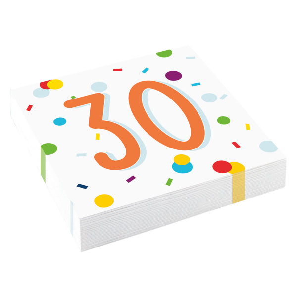 Χαρτοπετσέτες φαγητού 33εκ Party 30 Confetti Birthday /20 τεμ