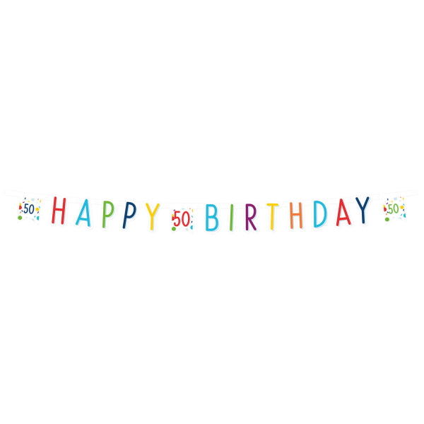 Γιρλάντα Γράμματα Confetti 50 Happy Birthday 180 x 13εκ