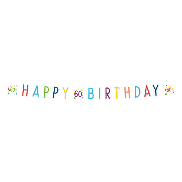 Γιρλάντα Γράμματα Confetti 60 Happy Birthday 180 x 13εκ