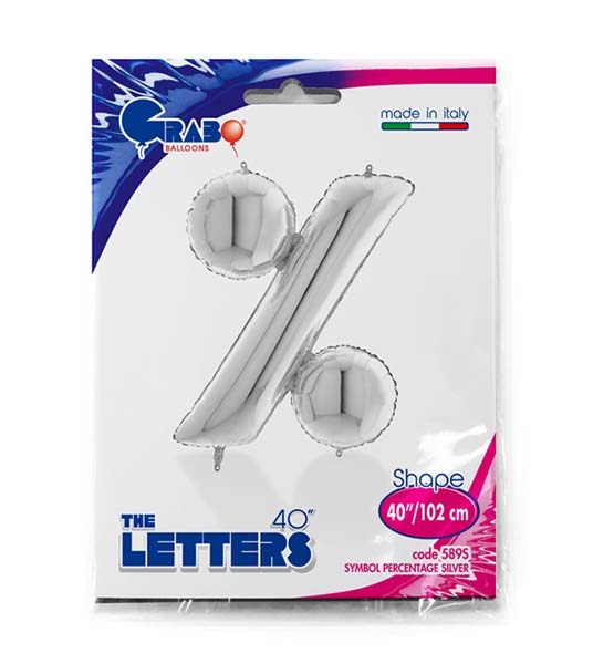 40" Μπαλόνι σύμβολο "%" Ασημί