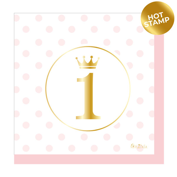 Χαρτοπετσέτες 33 εκ First Birthday Pink / 16 τεμ