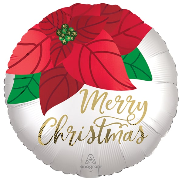Μπαλόνι Φοιλ 17 Merry Christmas Satin Christmas Poinsetta / 43 εκ