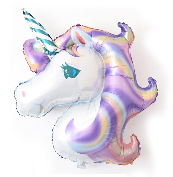 46" Μπαλόνι κεφάλι λιλά Μονόκερος