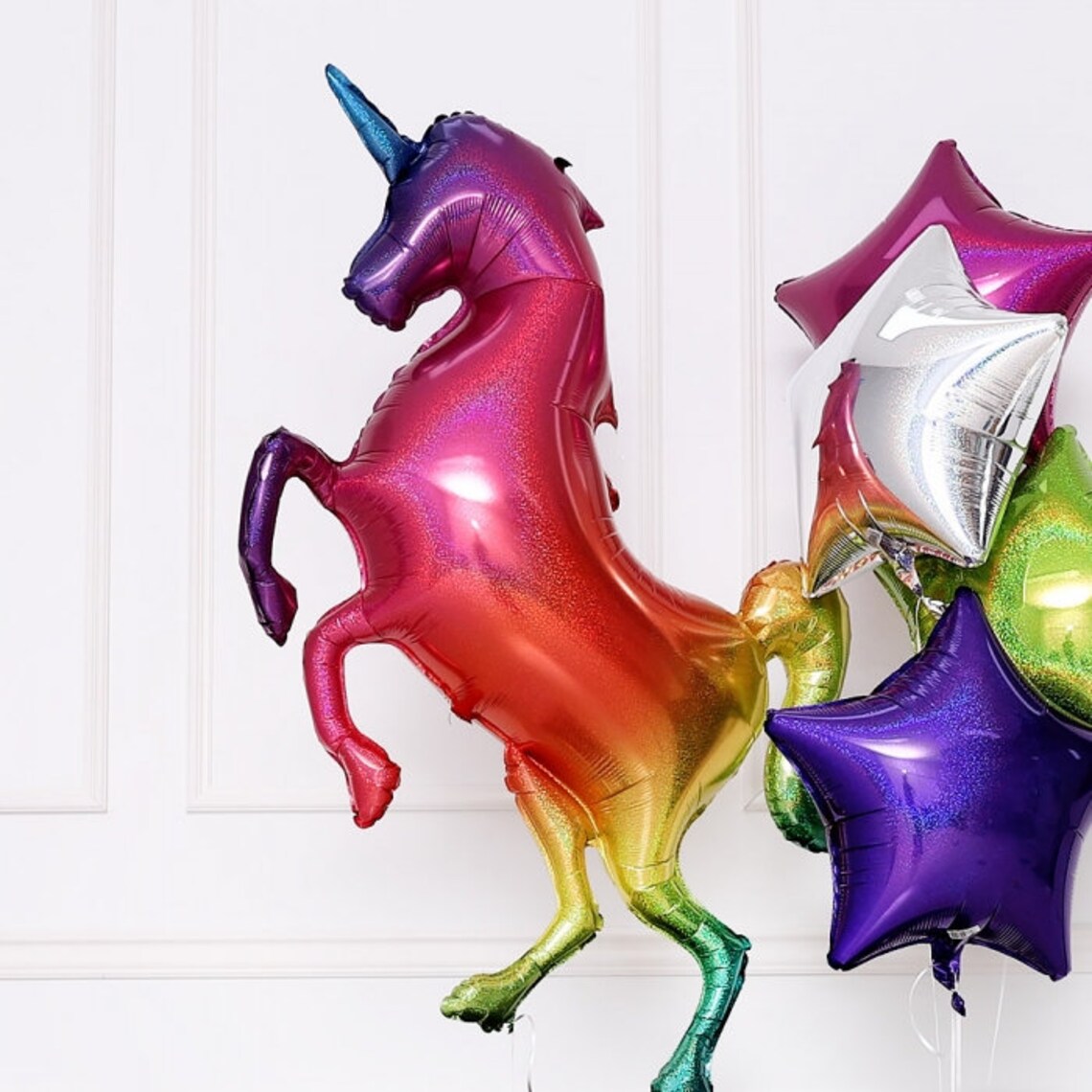 46" Μπαλόνι Μονόκερος Rainbow με γκλίτερ