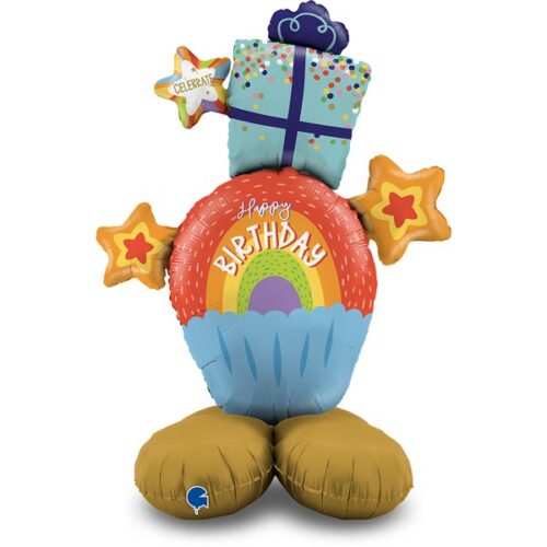 47" Τεράστιο Μπαλόνι Rainbow Cupcake The Standups