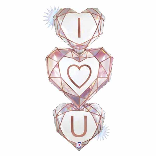 48'' Οπάλ Μπαλόνι Ι Love You Gem