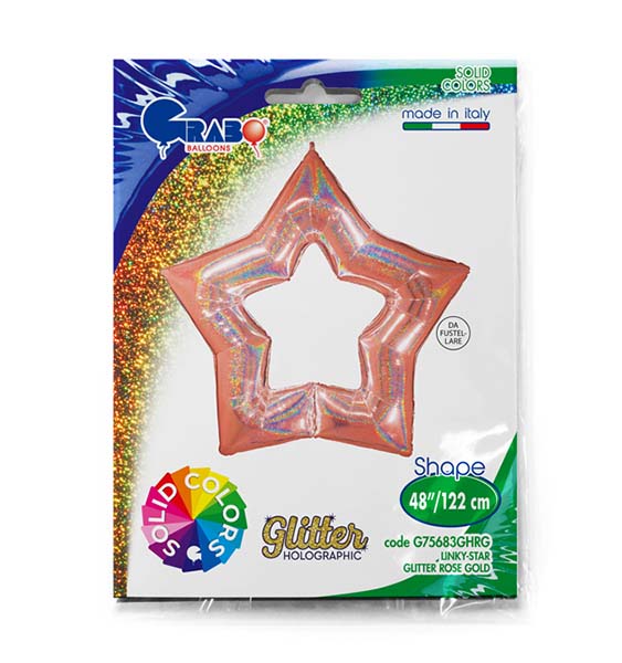 48" Μπαλόνι Rosegold Linky Αστέρι
