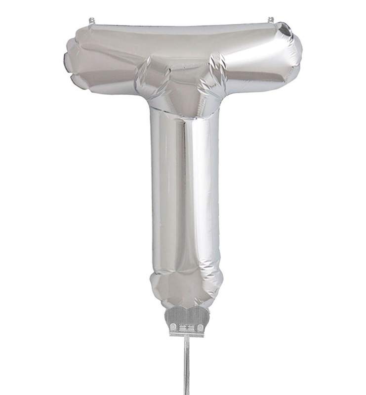 Mini Μπαλόνια Γράμματα Ασημί 35 cm